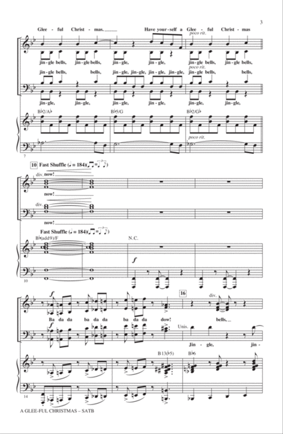 A Glee-ful Christmas (Choral Medley)(arr. Mark Brymer) 4-Part scores gallery preview page 2