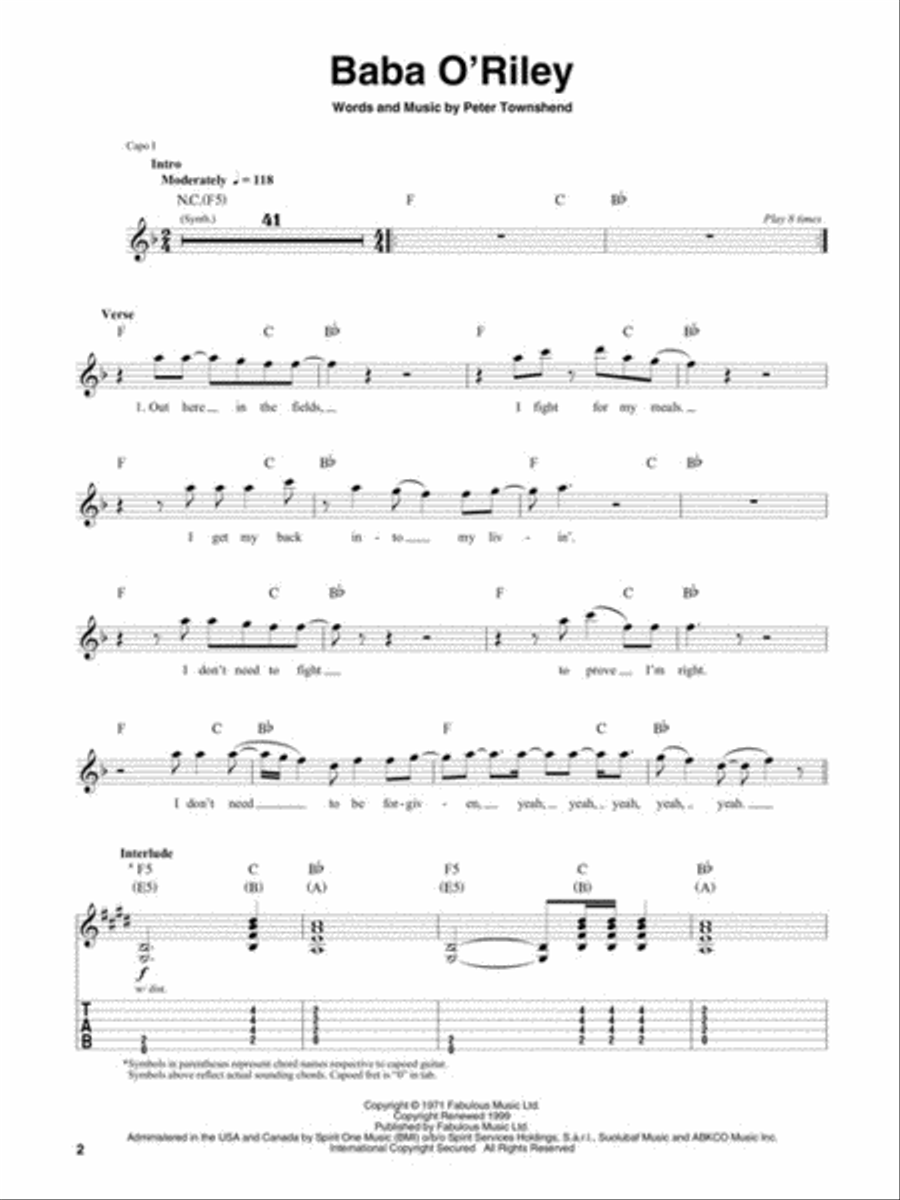 Classic Rock Guitar Tablature scores gallery preview page 3