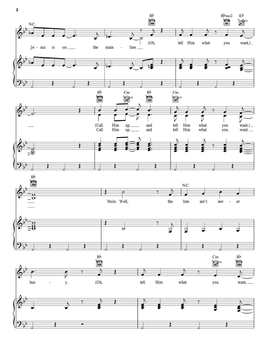 Jesus Is On The Mainline (from Black Nativity) Guitar scores gallery preview page 2