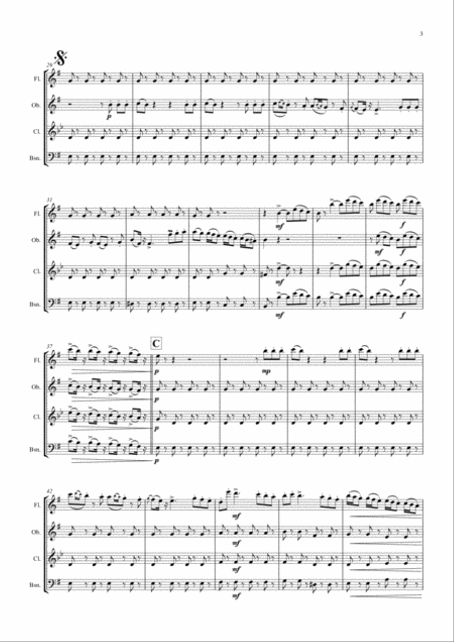 The Barber of Seville - Overture - Wind Quartet Woodwind Quartet scores gallery preview page 3