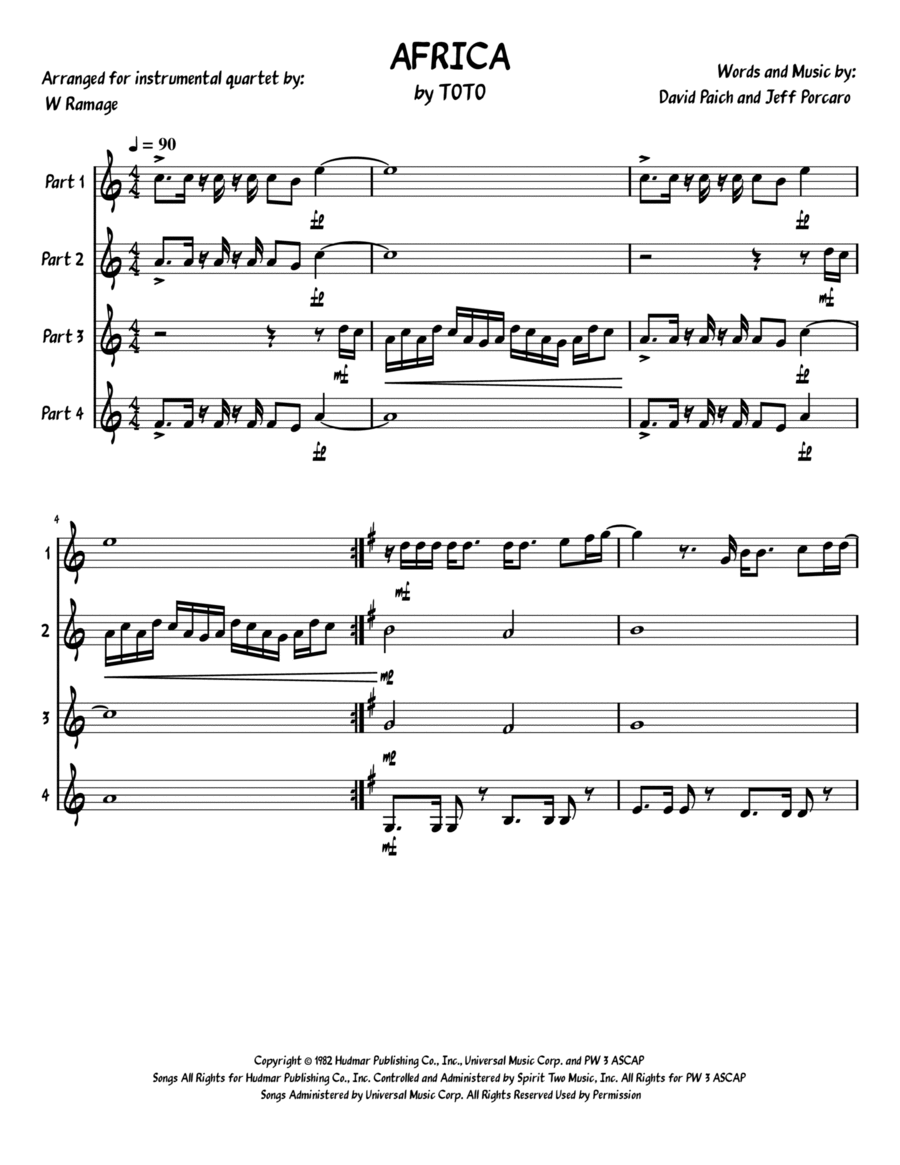 Africa Baritone Horn TC scores gallery preview page 1