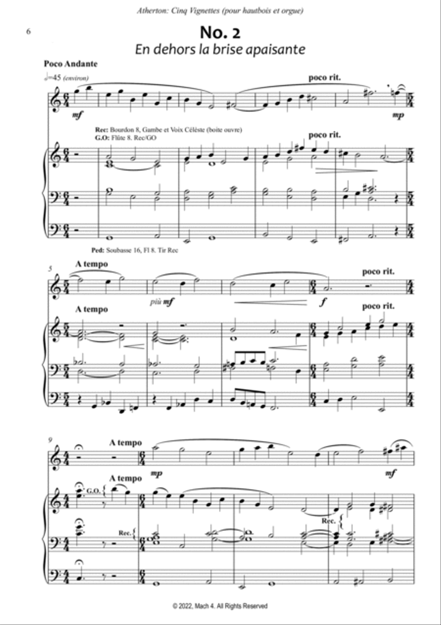 Cinq Vignettes Woodwind Duet scores gallery preview page 6