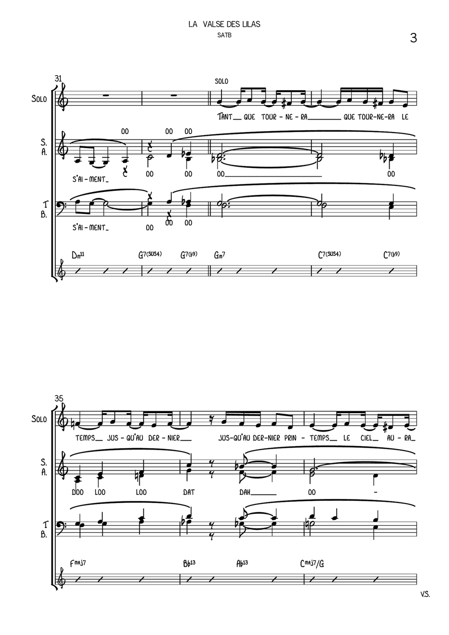 La Valse Des Lilas 4-Part scores gallery preview page 3