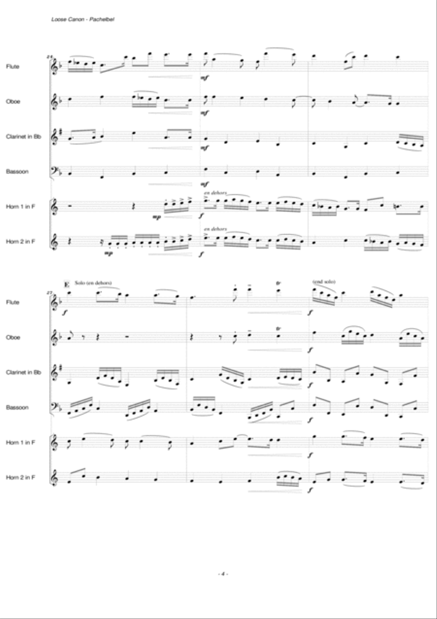 Loose Canon (Wind Sextet) Woodwind Ensemble scores gallery preview page 5