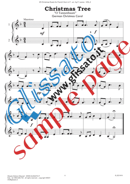 25 Christmas Duets for French Horn in F - VOL.2 image number null
