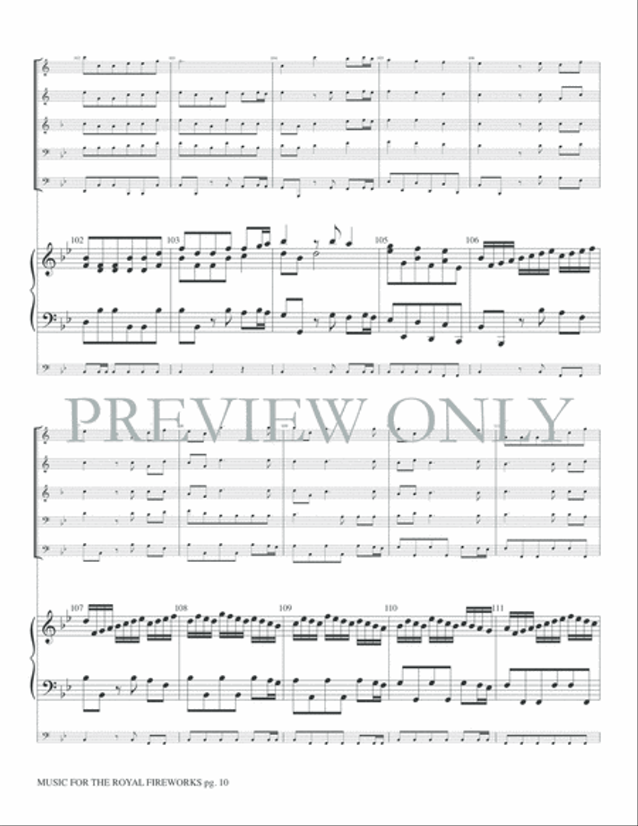 Music for the Royal Fireworks Brass Ensemble scores gallery preview page 12