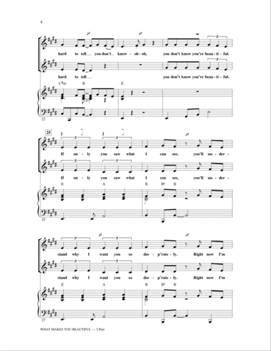 What Makes You Beautiful What Makes You Beautiful 2-Part scores gallery preview page 4