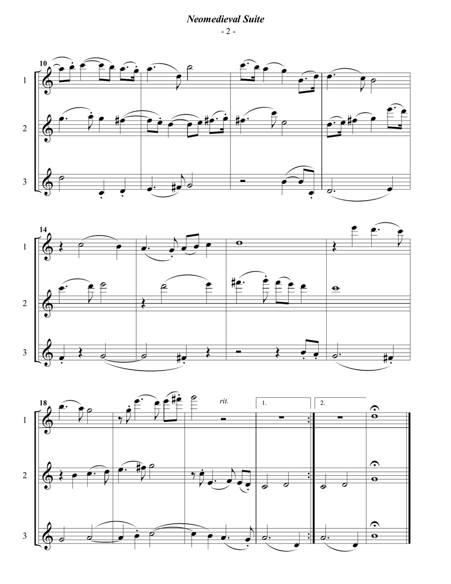 Guthrie: Neomedieval Suite for 3 Concert Flutes Woodwind Trio scores gallery preview page 2