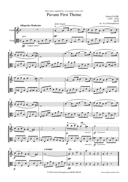 Op.50 Pavane - Violin and Viola image number null