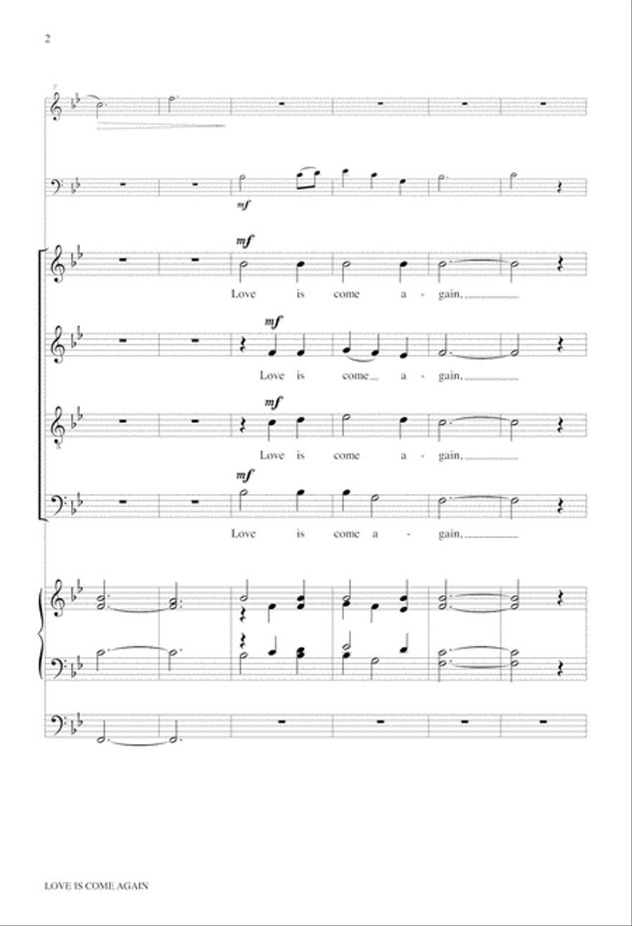 Love Is Come Again 4-Part scores gallery preview page 2