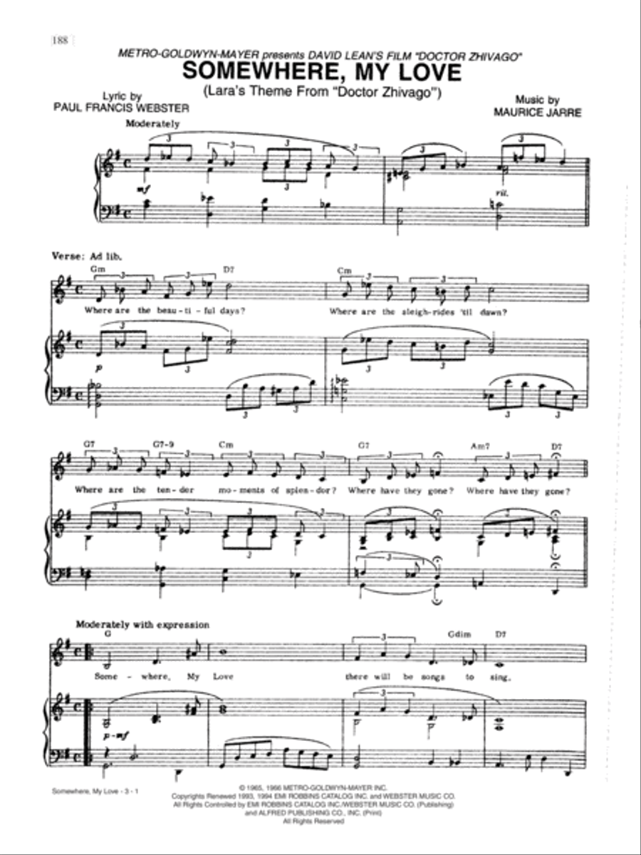 Somewhere My Love (from 