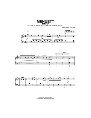 Book cover for Minuet, From 12 Menuets Pour Le Clavecin Ou Pianoforte