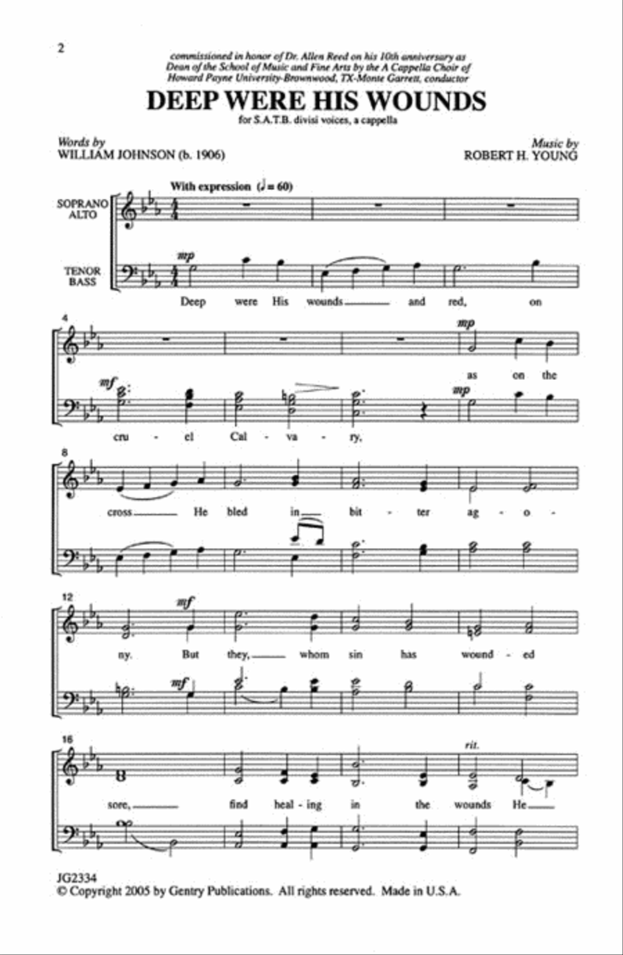 Deep Were His Wounds 4-Part scores gallery preview page 2