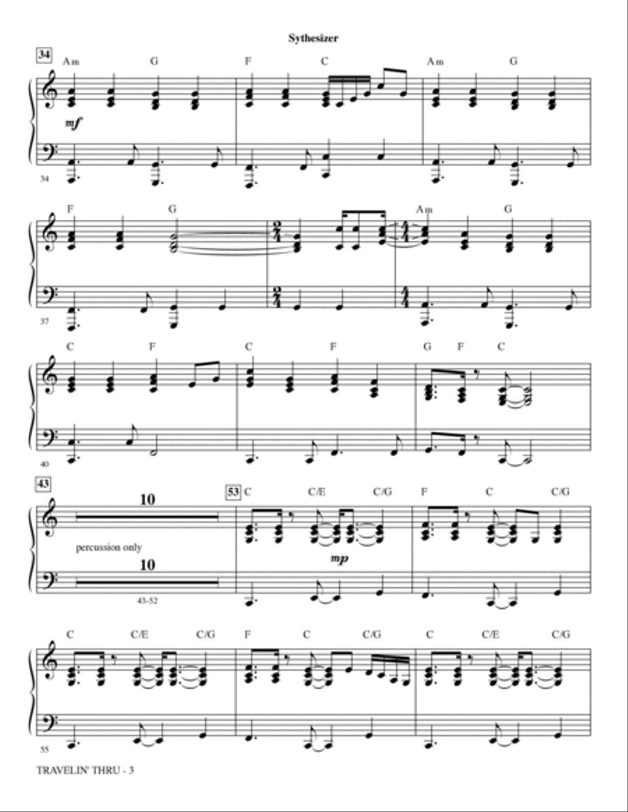 Travelin' Thru - Synthesizer Choir scores gallery preview page 3
