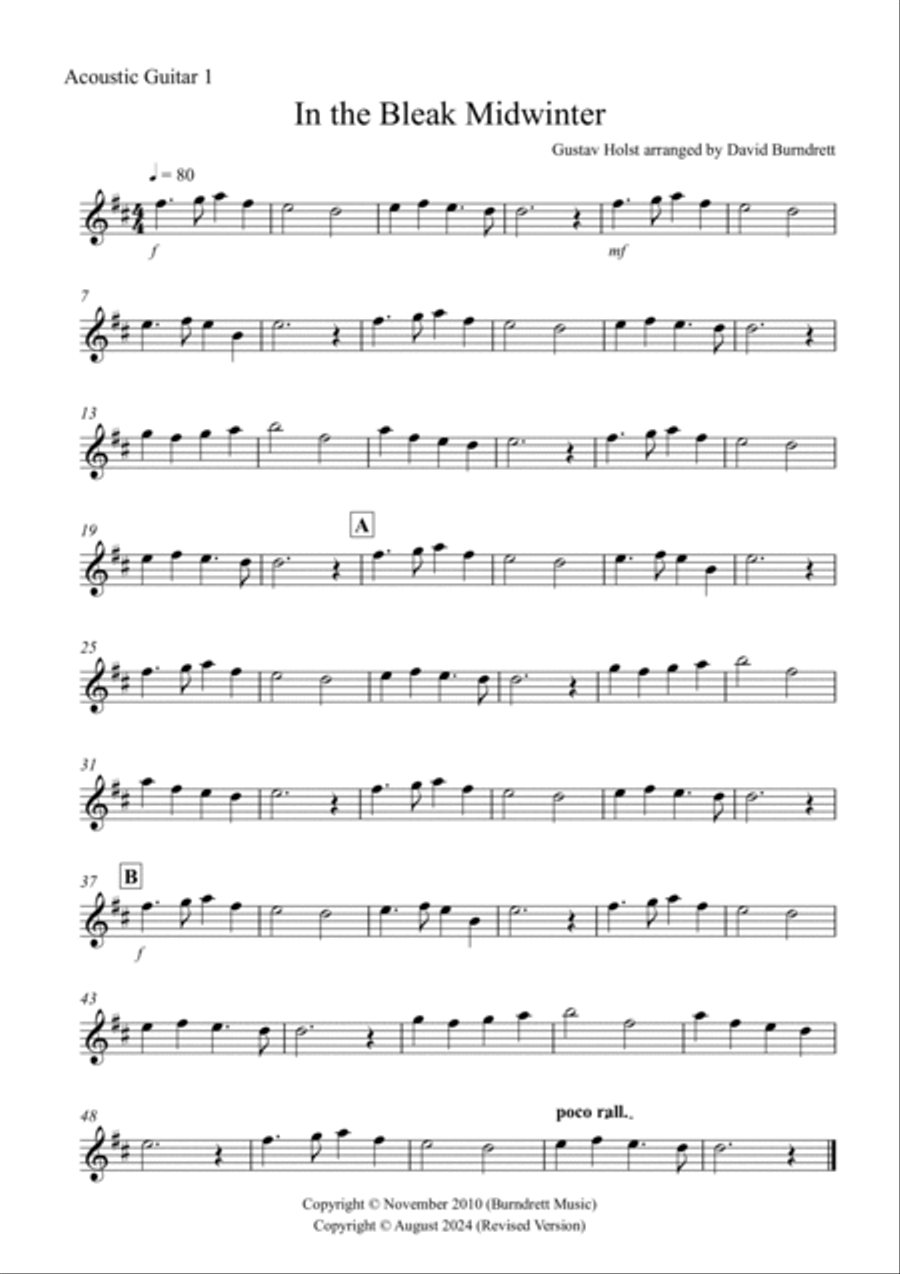 In The Bleak Midwinter for Guitar Quartet Guitar Ensemble scores gallery preview page 4