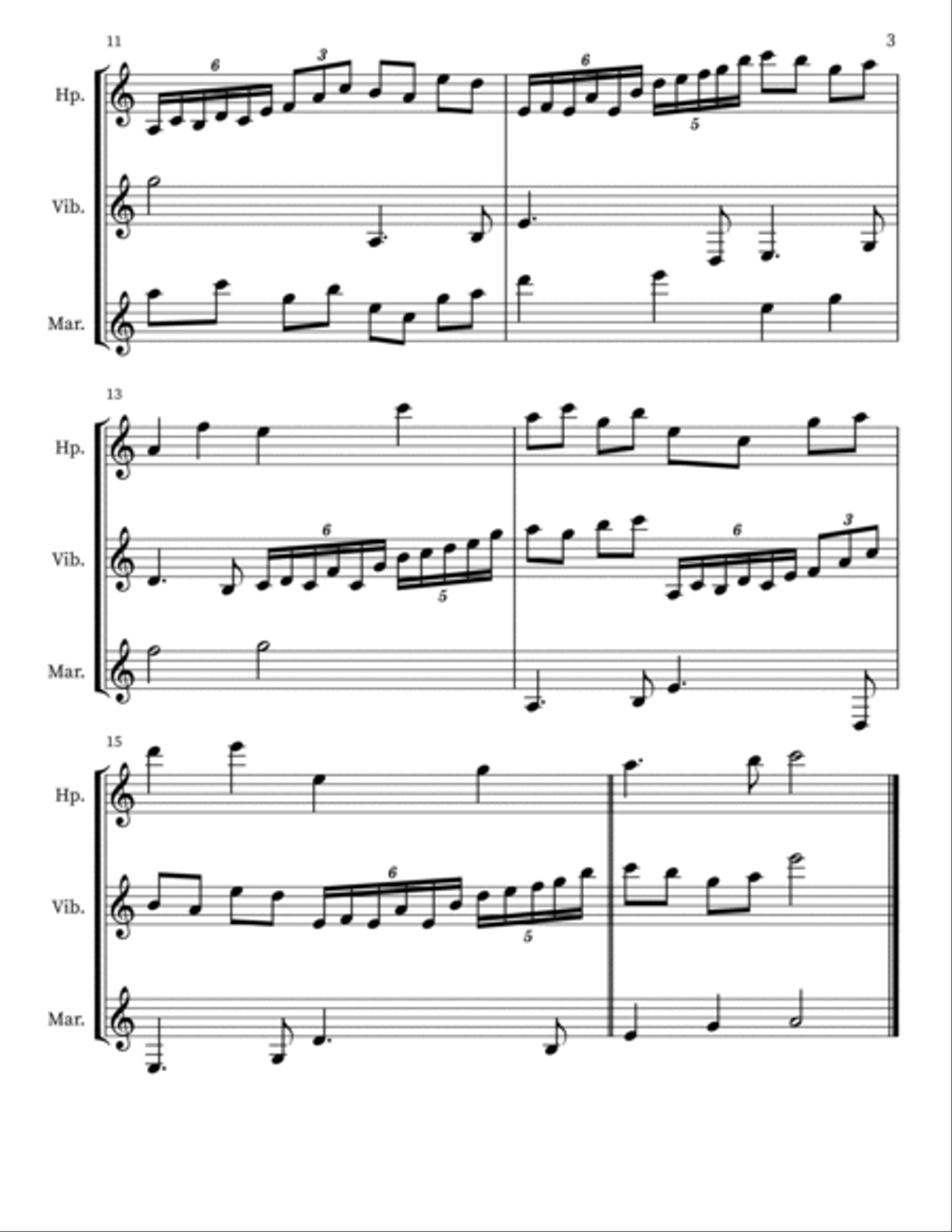 Z 126 for harp, vibraphone & marimba Marimba scores gallery preview page 3