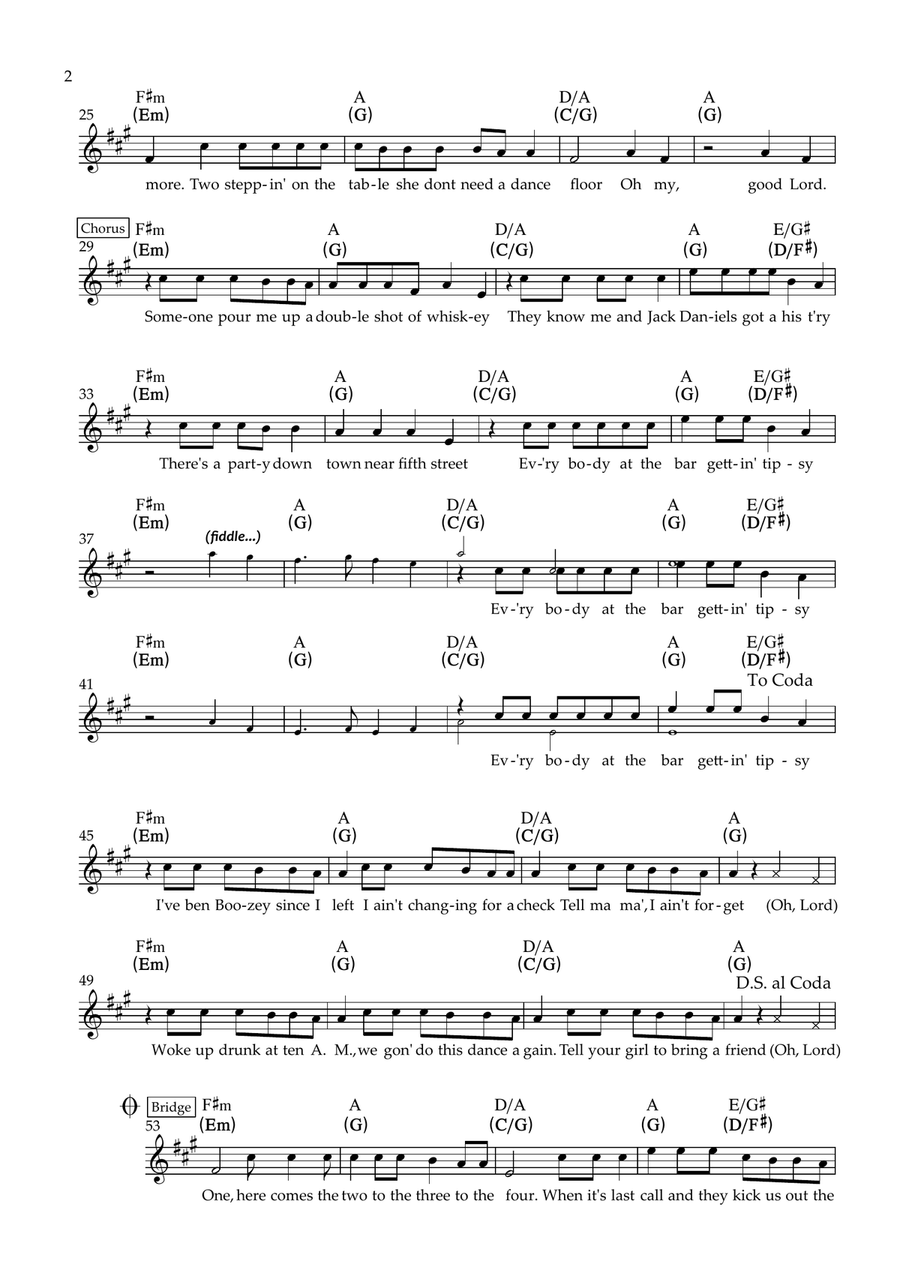 A Bar Song (Tipsy) Piano scores gallery preview page 2