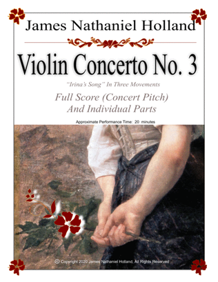 Violin Concerto No. 3 "Irina's Song" Full Score and Individual Parts