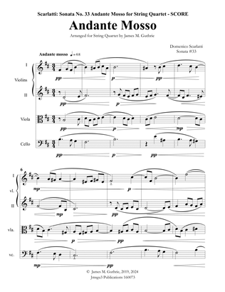 Book cover for Scarlatti: Andante mosso for String Quartet