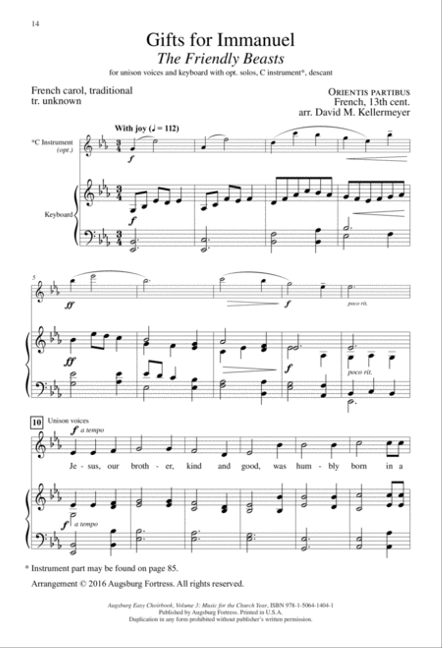 Augsburg Easy Choirbook Volume 3 Unison Choir scores gallery preview page 7