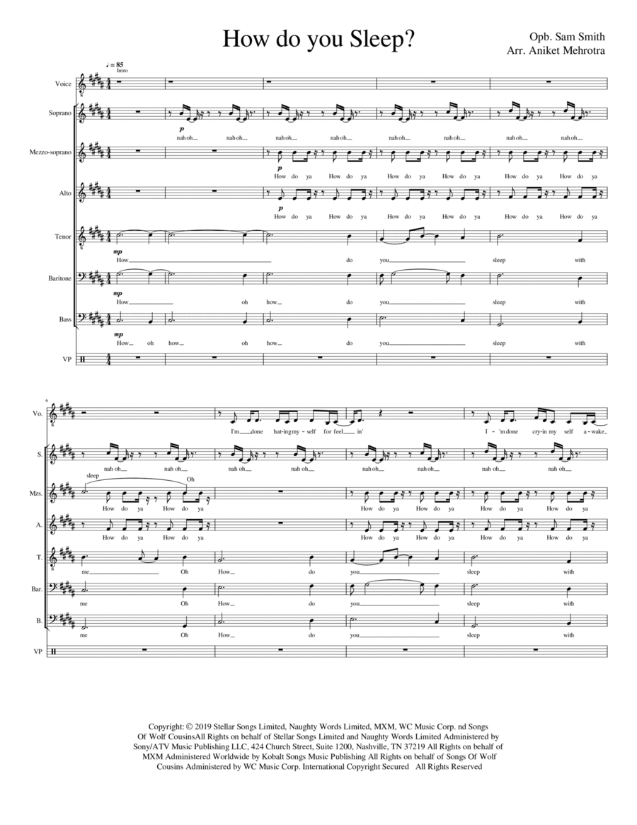 How Do You Sleep? Divisi scores gallery preview page 1