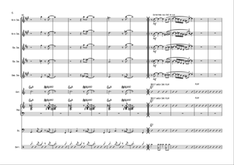 I was blind - Score Only Jazz Ensemble scores gallery preview page 6
