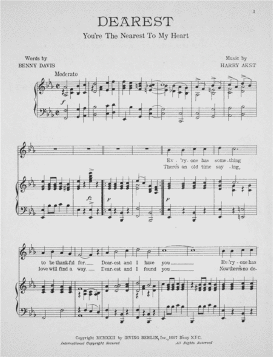 Dearest (You're the Nearest to My Heart) Voice scores gallery preview page 2