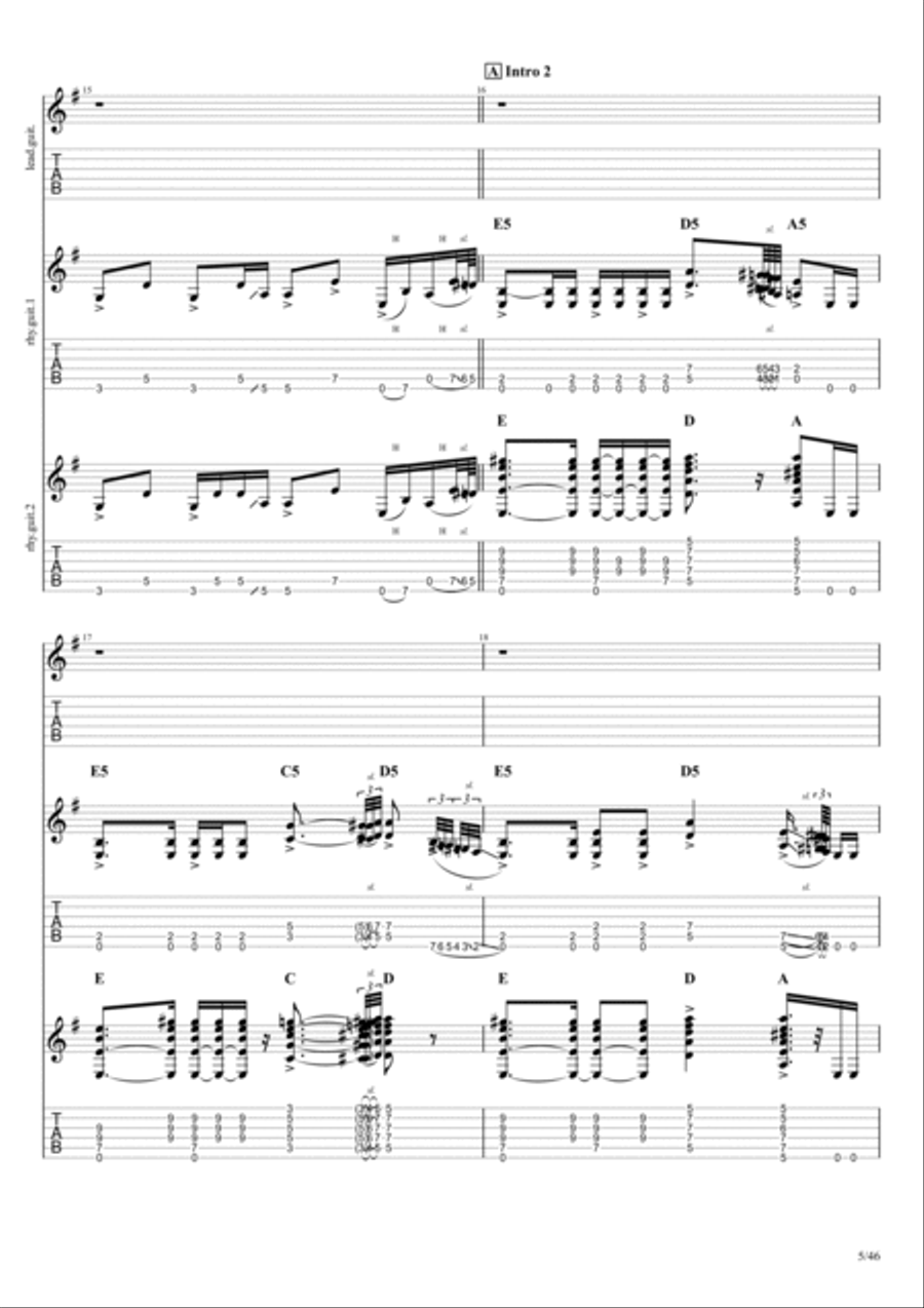 Working Man Electric Guitar scores gallery preview page 5