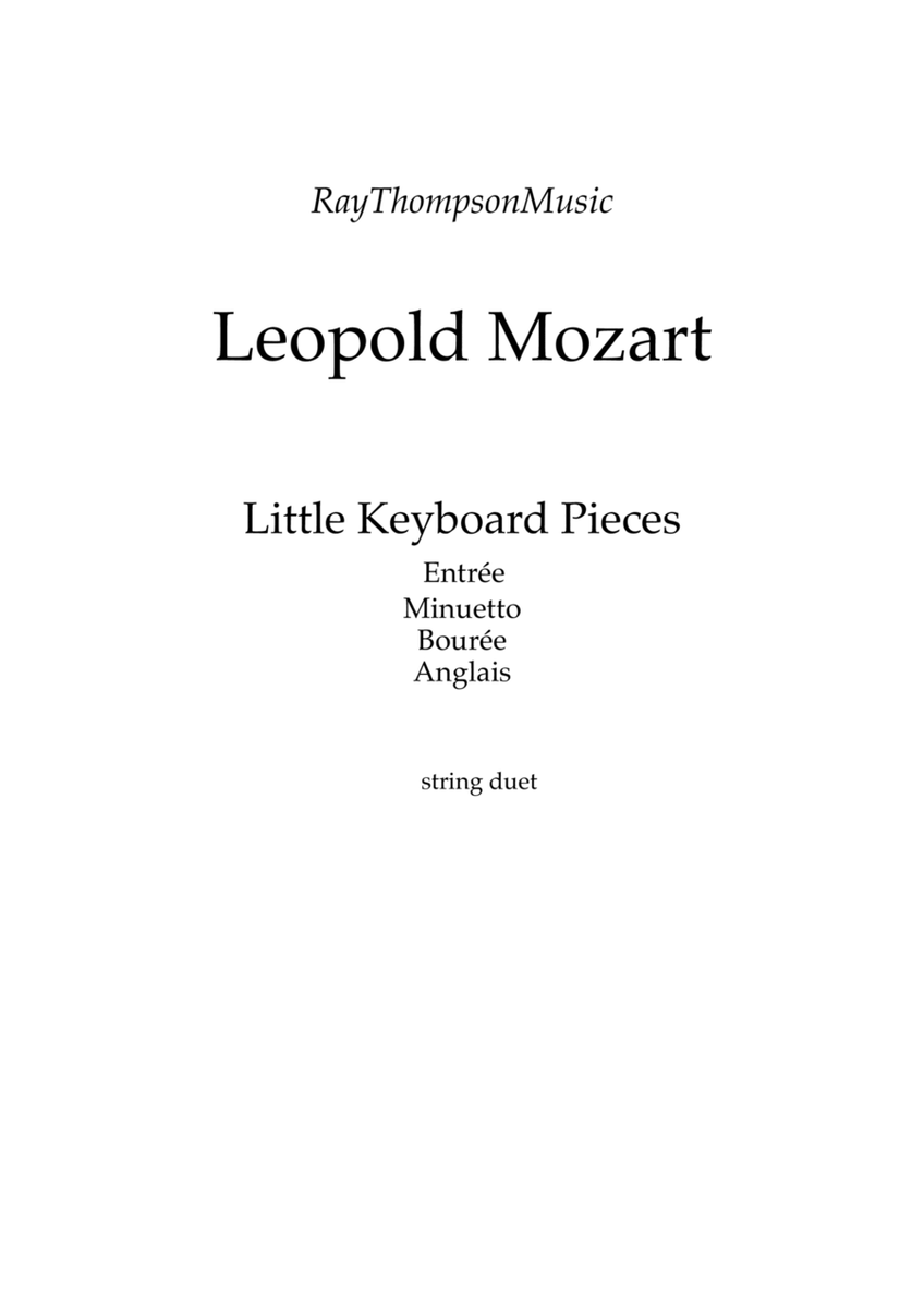 Mozart (Leopold): 4 Pieces from Little Keyboard Pieces - Notenbuch für Wolfgang - string duet image number null
