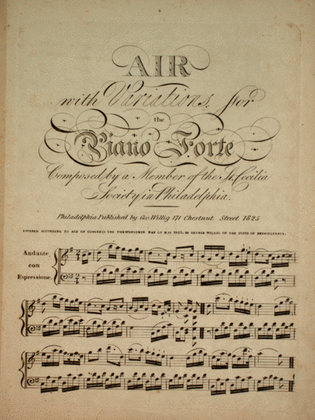 Book cover for Air With Variations for the Piano Forte
