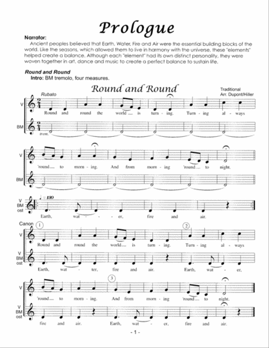 Earth, Water, Fire, Air Unison Choir scores gallery preview page 3