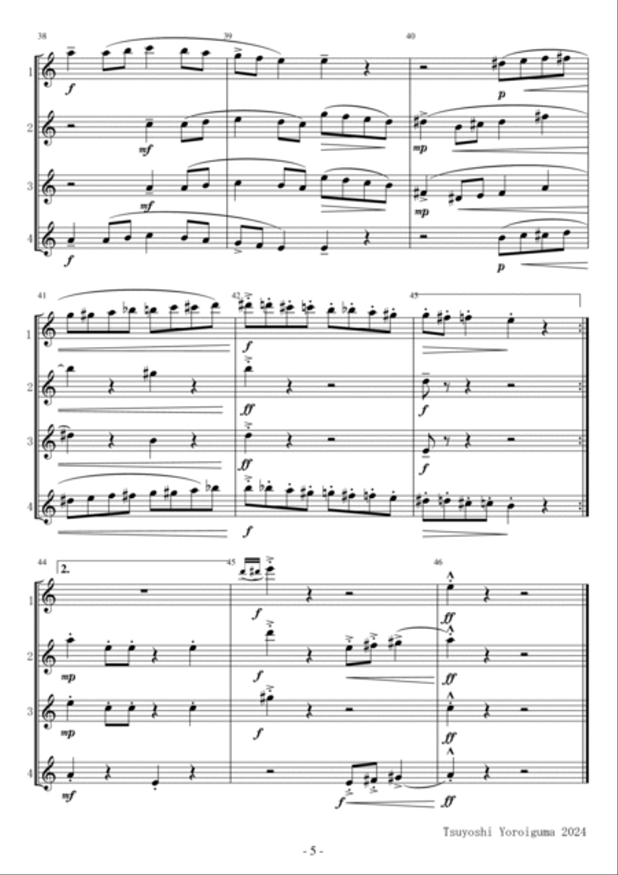 Oompa-loompa-doompadee-doo Flute Quartet scores gallery preview page 5