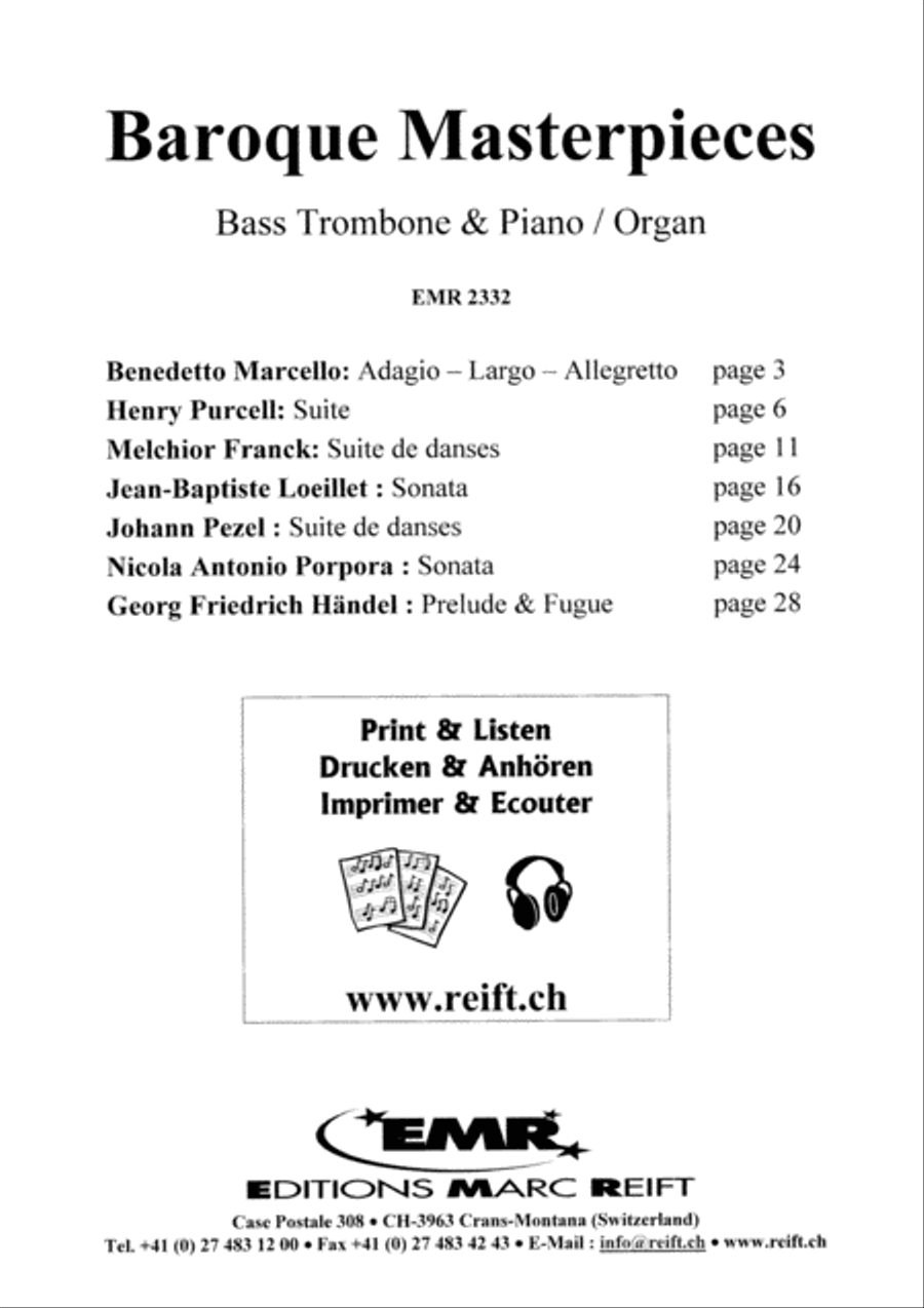 Baroque Masterpieces Trombone scores gallery preview page 2