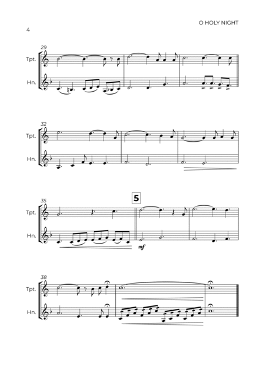 O Holy Night Brass Duet scores gallery preview page 4