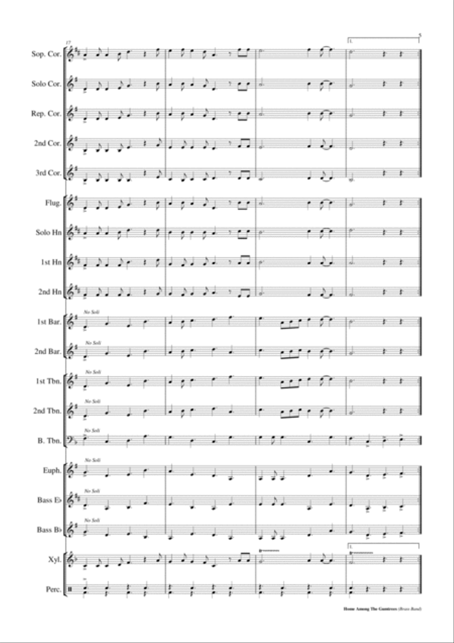Home Among The Gumtrees Brass Ensemble scores gallery preview page 6