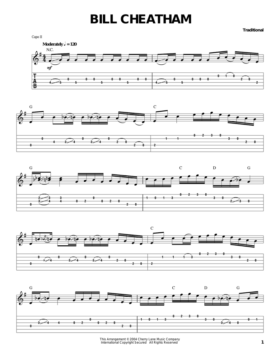 Bill Cheatham Bill Cheatham Acoustic Guitar scores gallery preview page 1