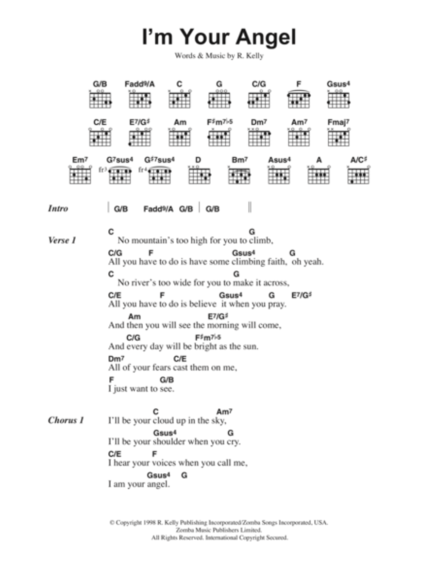 I'm Your Angel Acoustic Guitar scores gallery preview page 1