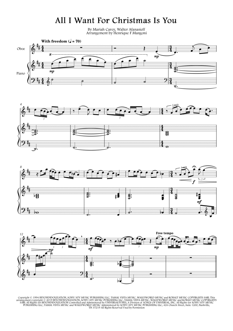 All I Want For Christmas Is You Piano scores gallery preview page 1