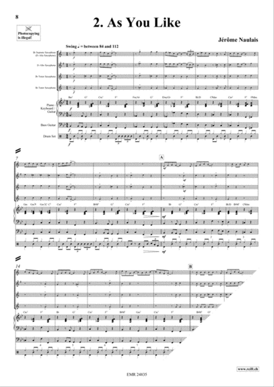 Play With Your Band Volume 1 Saxophone Quartet scores gallery preview page 5
