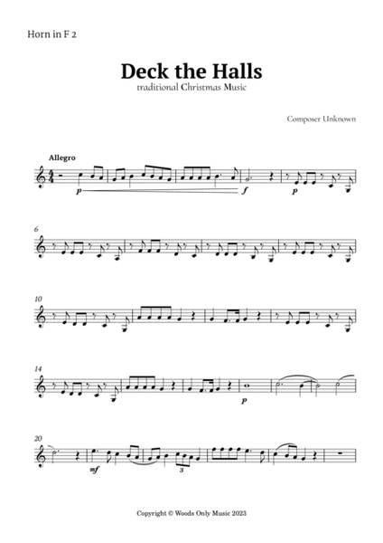 Deck the Halls by Oliphant for French Horn Quintet image number null