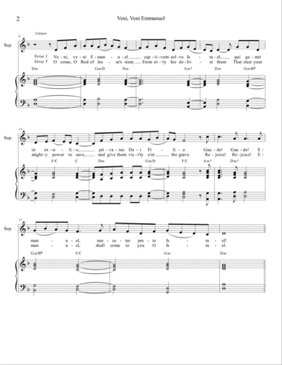 Veni, Veni, Emmanuel (O Come, O Come, Emmanuel) SA scores gallery preview page 2