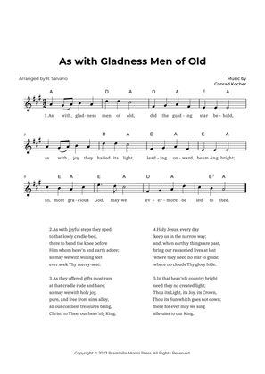 As with Gladness Men of Old (Key of A Major)