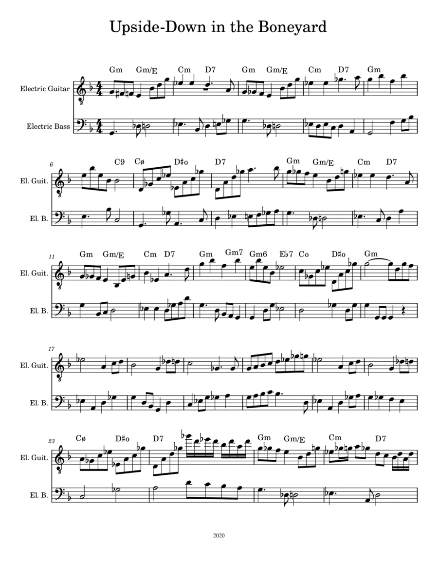 Upside Down in the Boneyard Acoustic Guitar scores gallery preview page 1