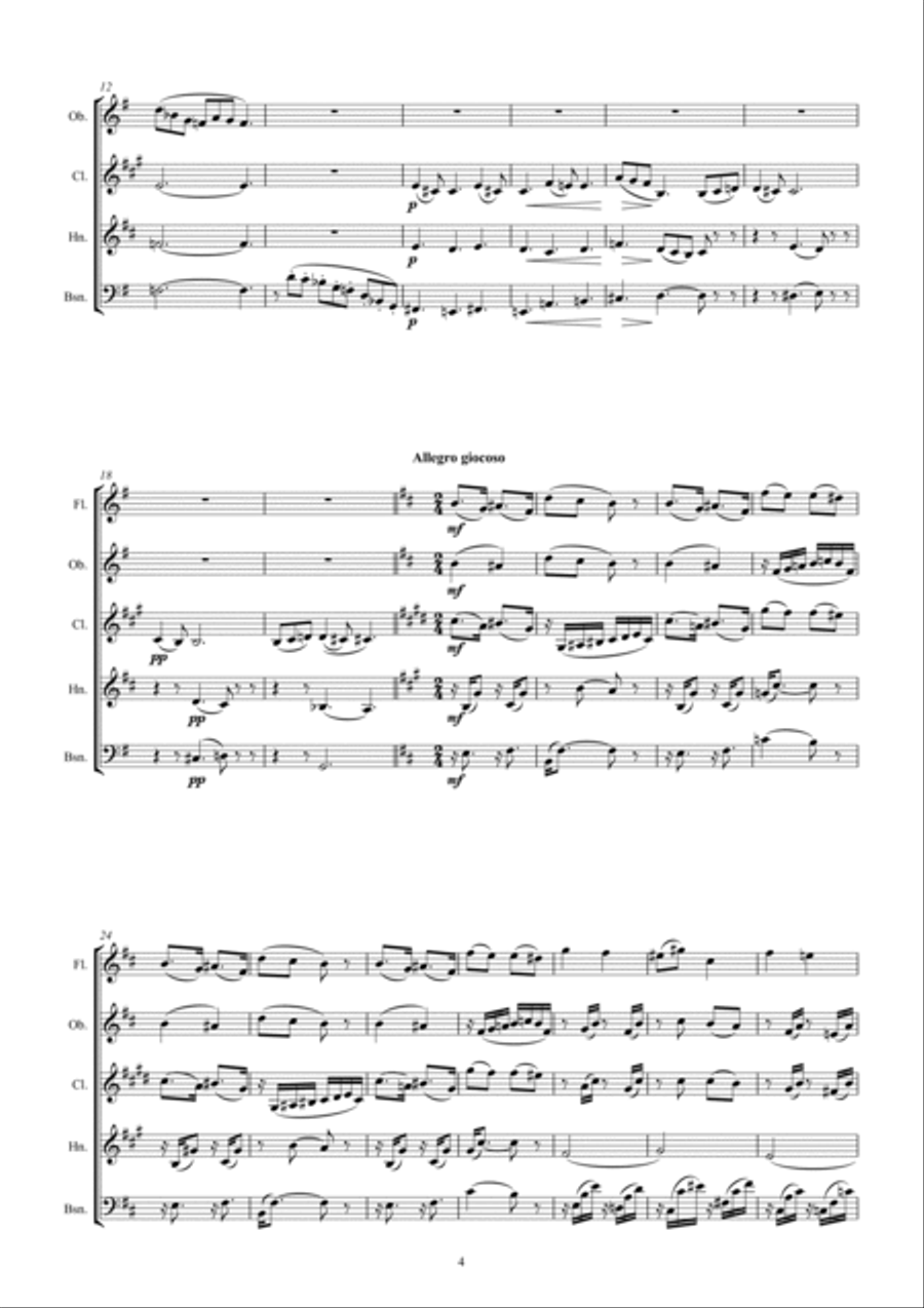 Tchaikovsky: The Seasons Op37 No.5 May (Starlit Nights) Woodwind Quintet scores gallery preview page 4