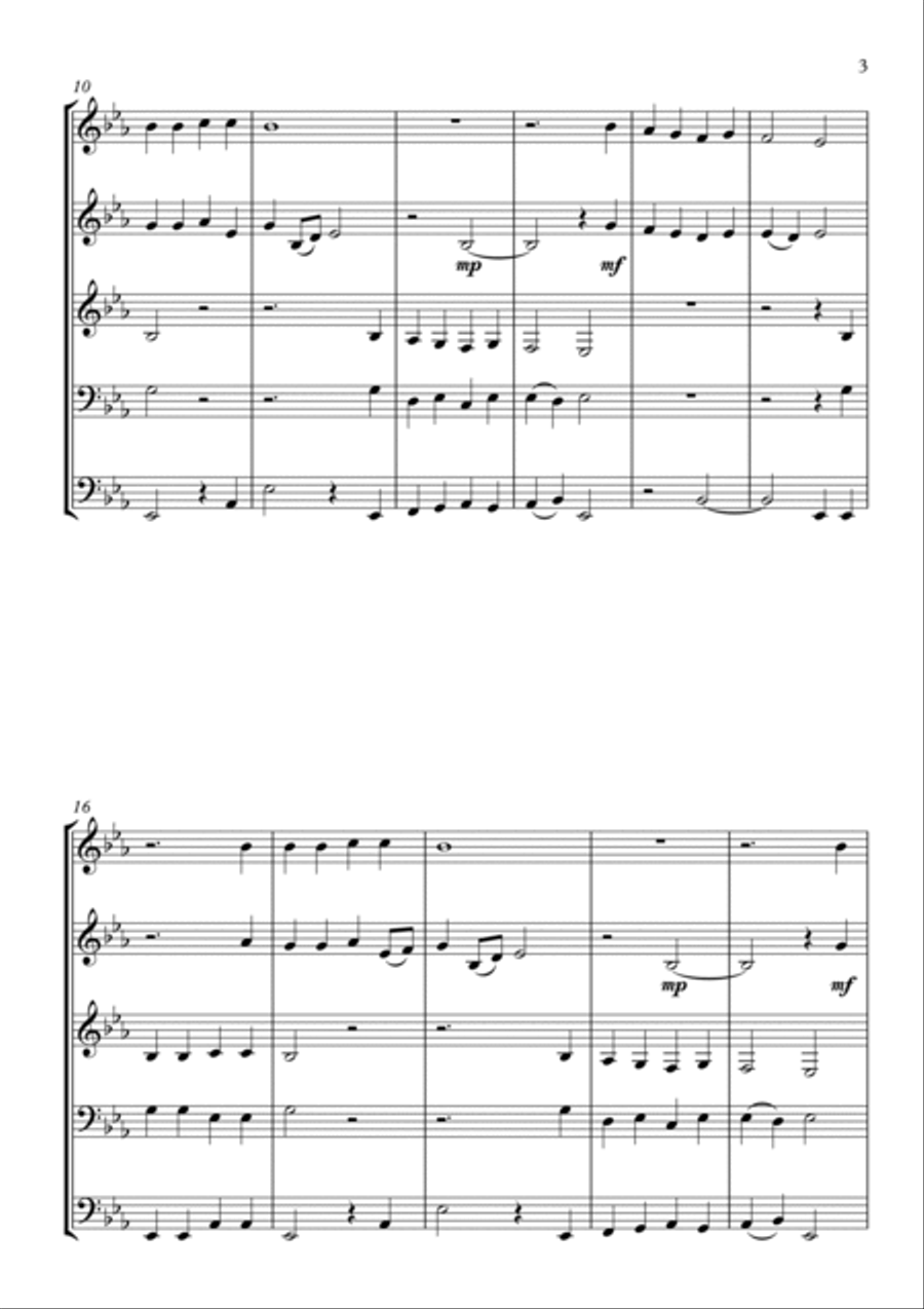 Now Thank We All Our God (Nun Danket), for Brass Quintet Brass Quintet scores gallery preview page 3