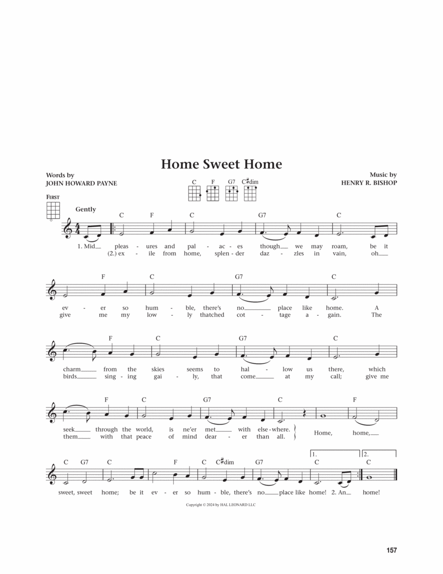 Home Sweet Home (from The Daily Ukulele) (arr. Jim Beloff) Ukulele scores gallery preview page 1