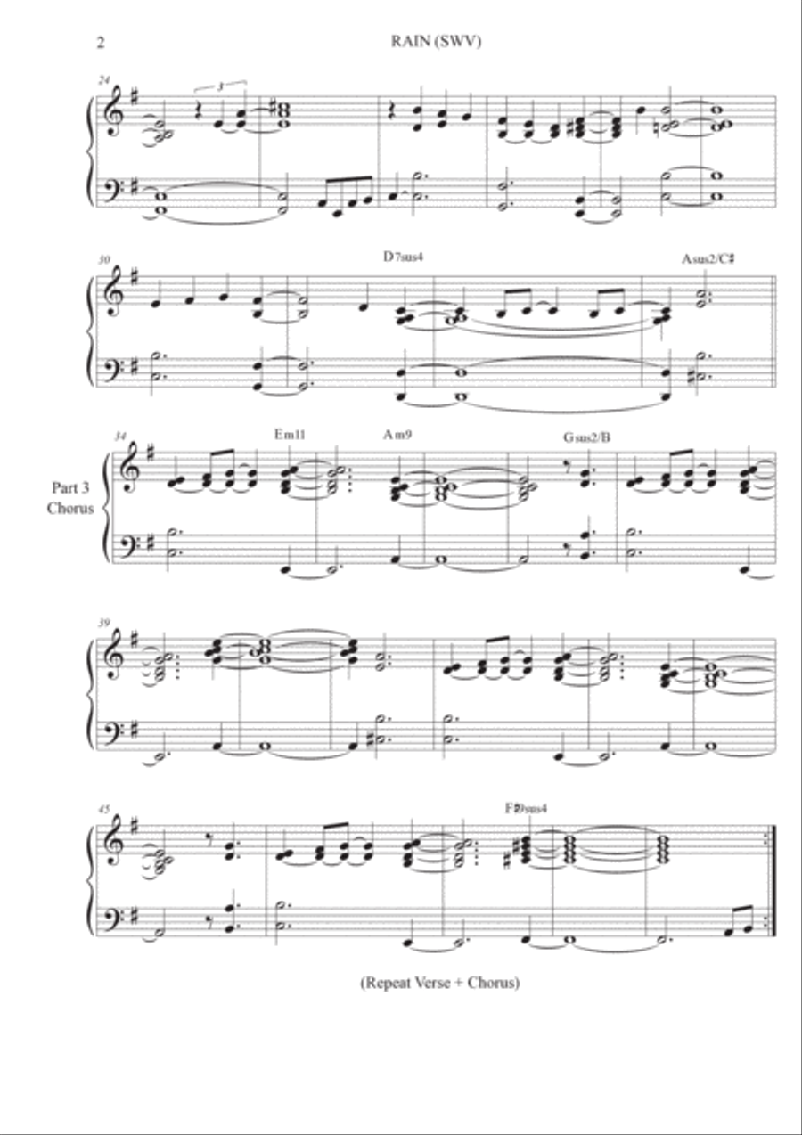 Rain Piano Solo scores gallery preview page 2