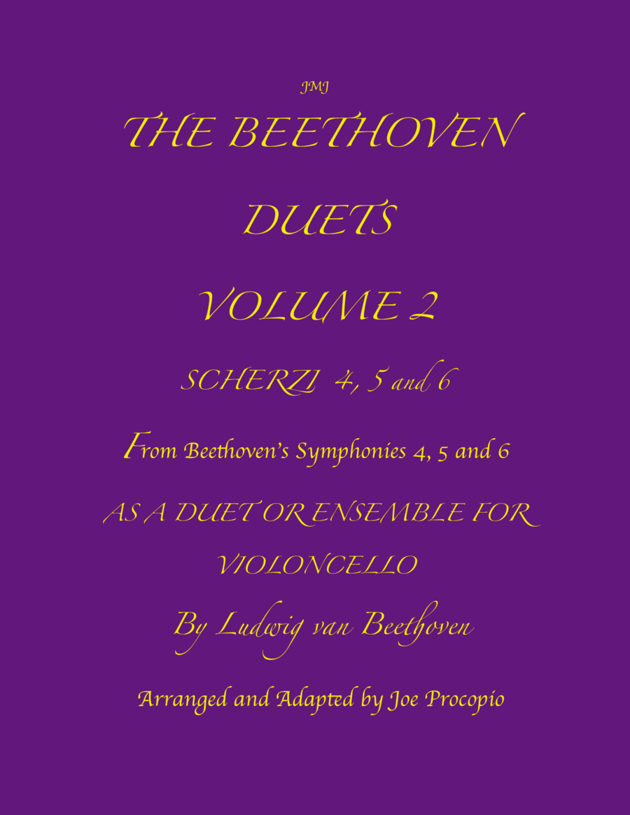 THE BEETHOVEN DUETS FOR CELLO VOLUME 2 SCHERZI 4, 5 and 6 String Duet scores gallery preview page 1