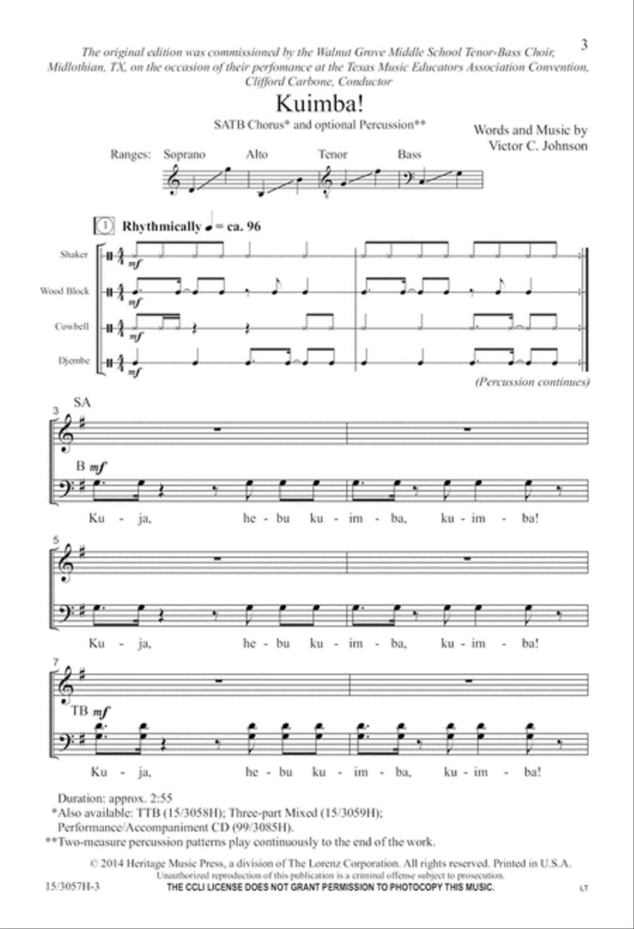 Kuimba! 4-Part scores gallery preview page 4