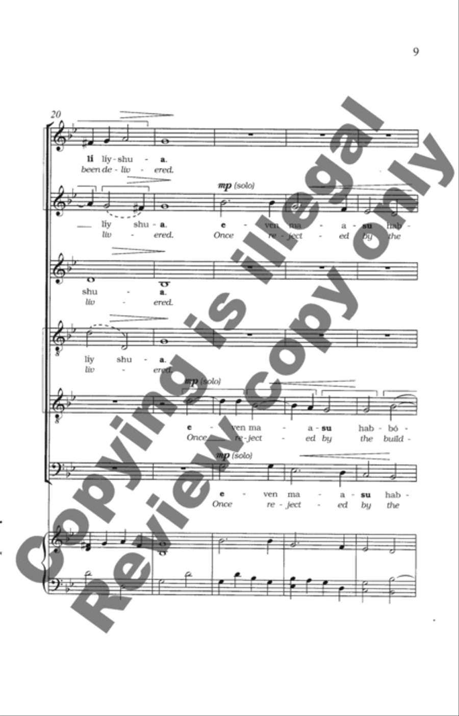 Odekha (Thank you, Lord) SSATBB scores gallery preview page 6